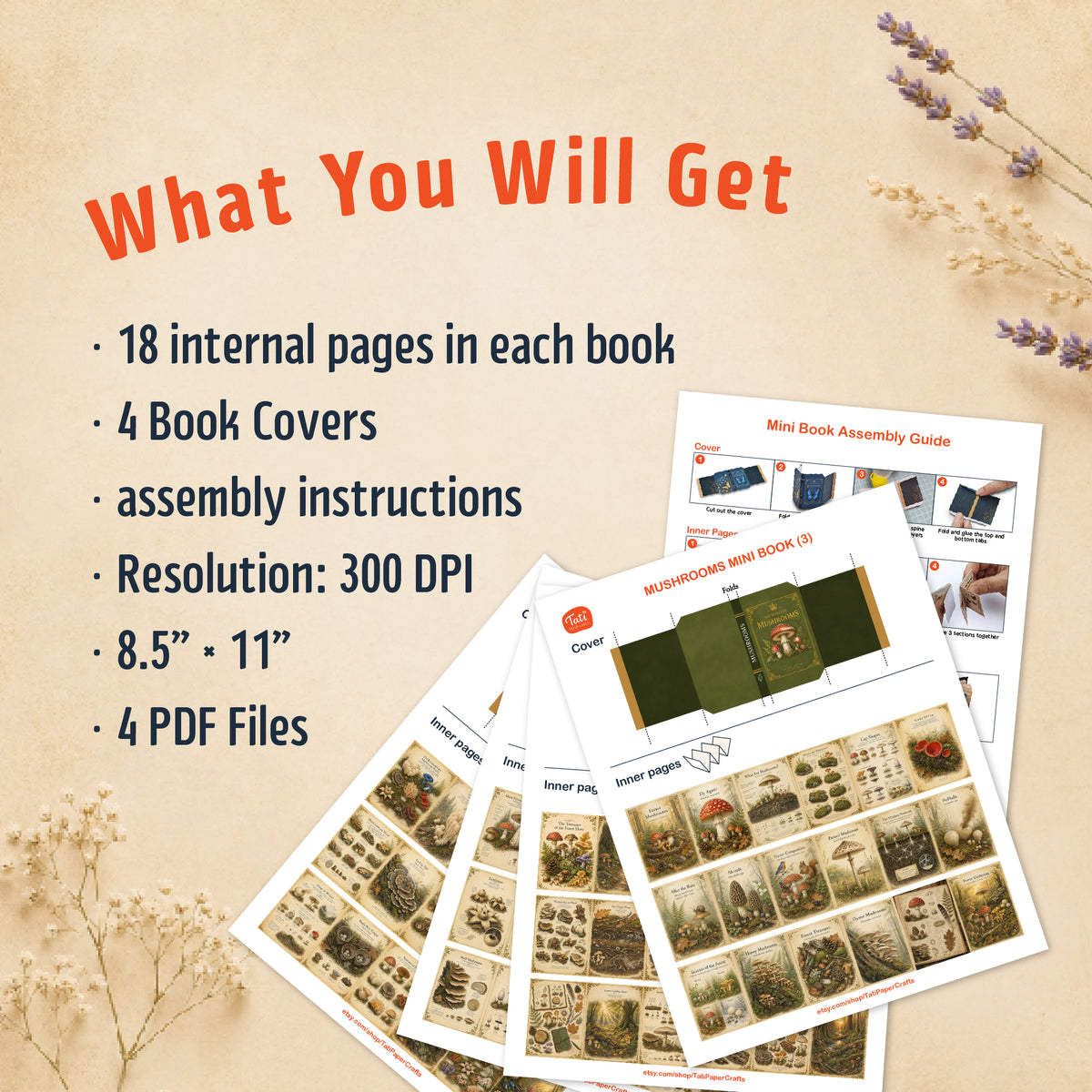Mushrooms Printable Mini Books Collection