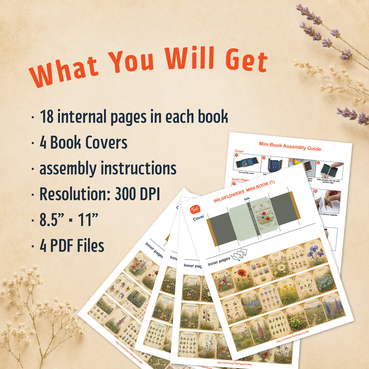 Wildflowers Printable Mini Books Collection