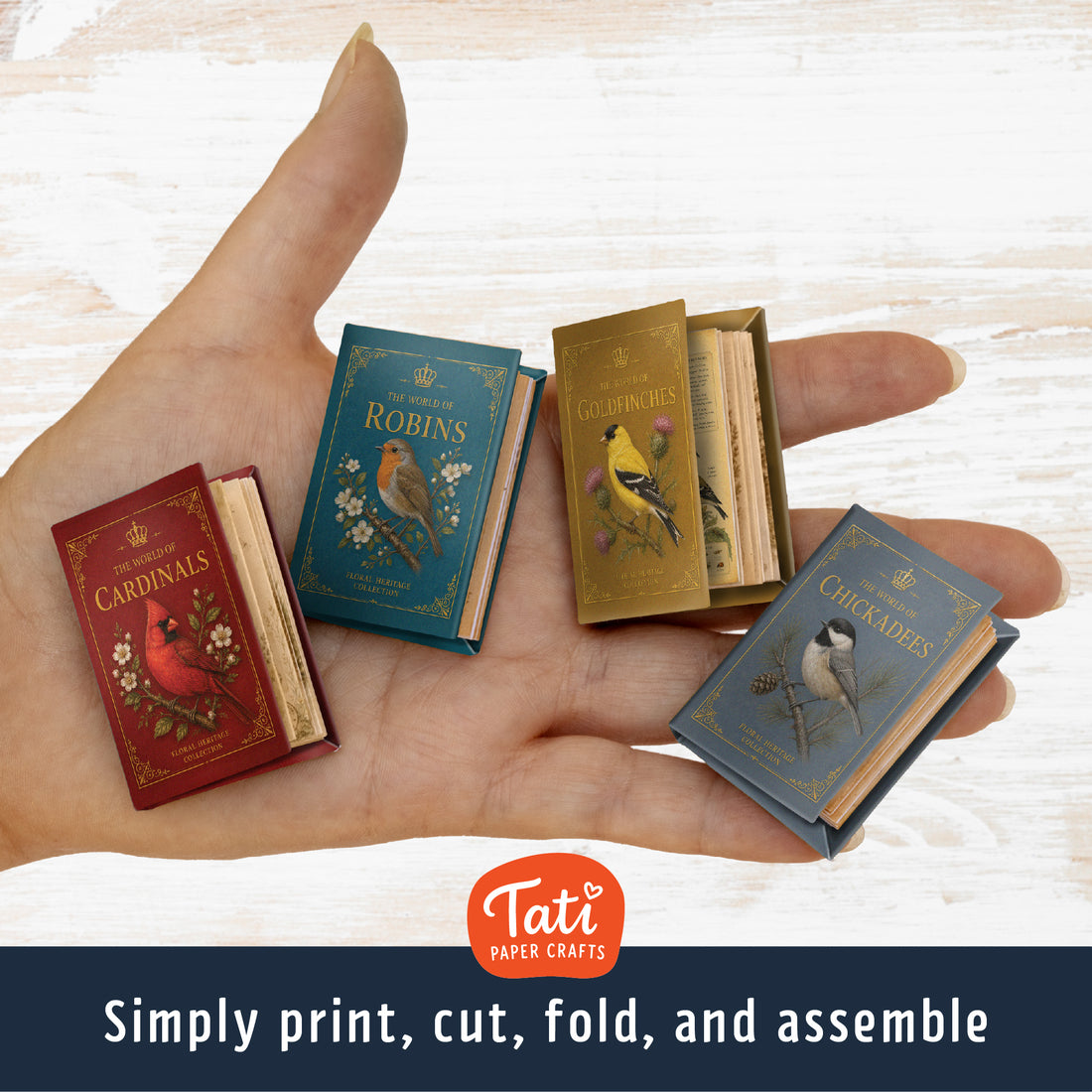 Miniature Bird Library Mini Book Collection