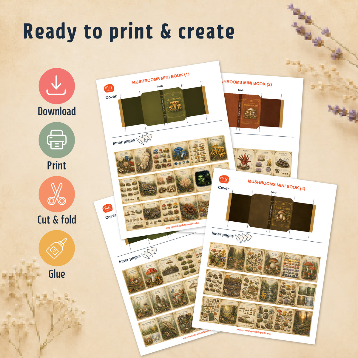 Mushrooms Printable Mini Books Collection