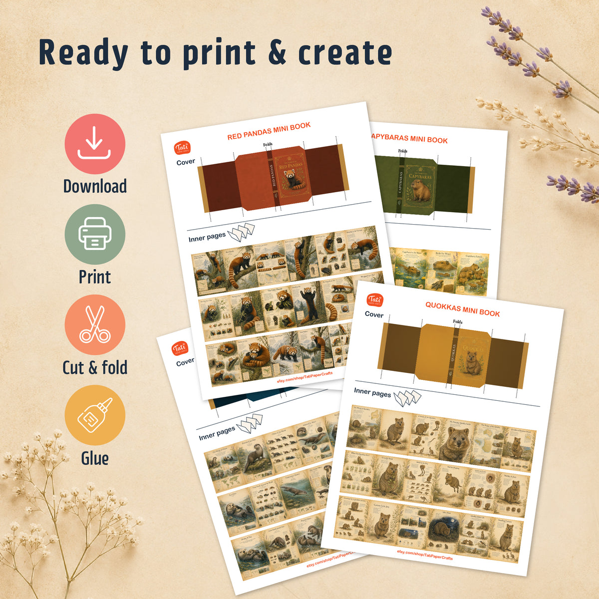 Adorable Animals Printable Mini Books Collection