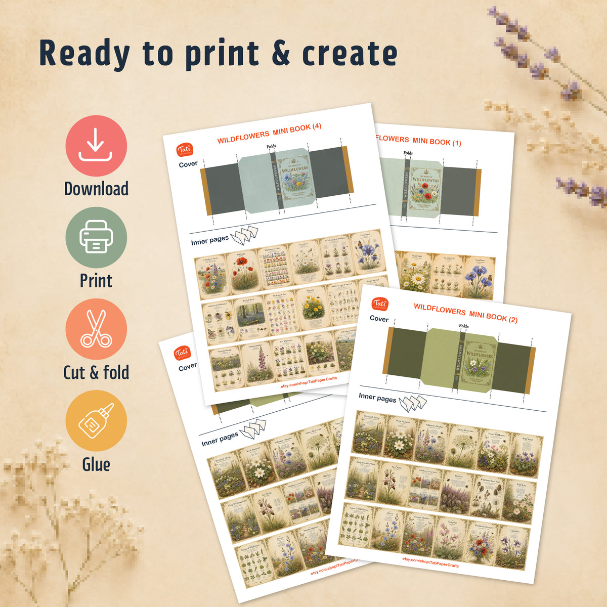 Wildflowers Printable Mini Books Collection