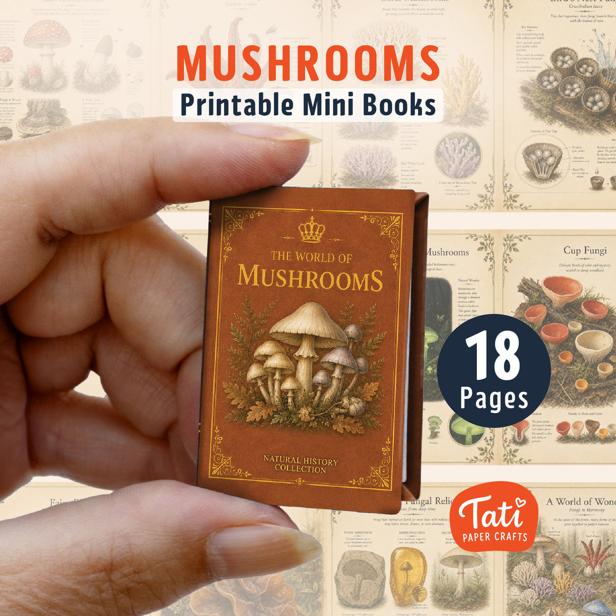 Mushrooms Printable Mini Books Collection