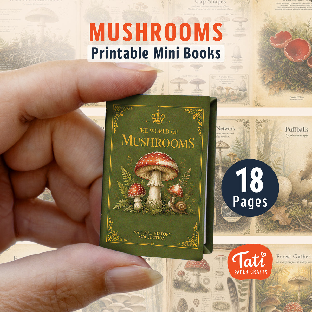 Mushrooms Printable Mini Books Collection