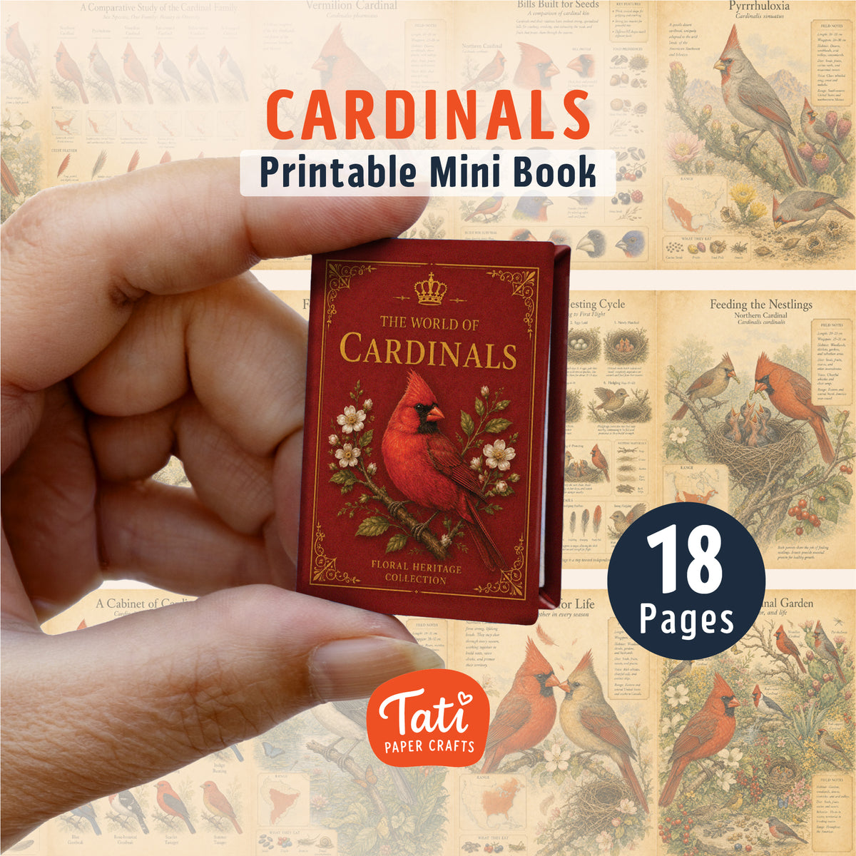 Miniature Bird Library Mini Book Collection