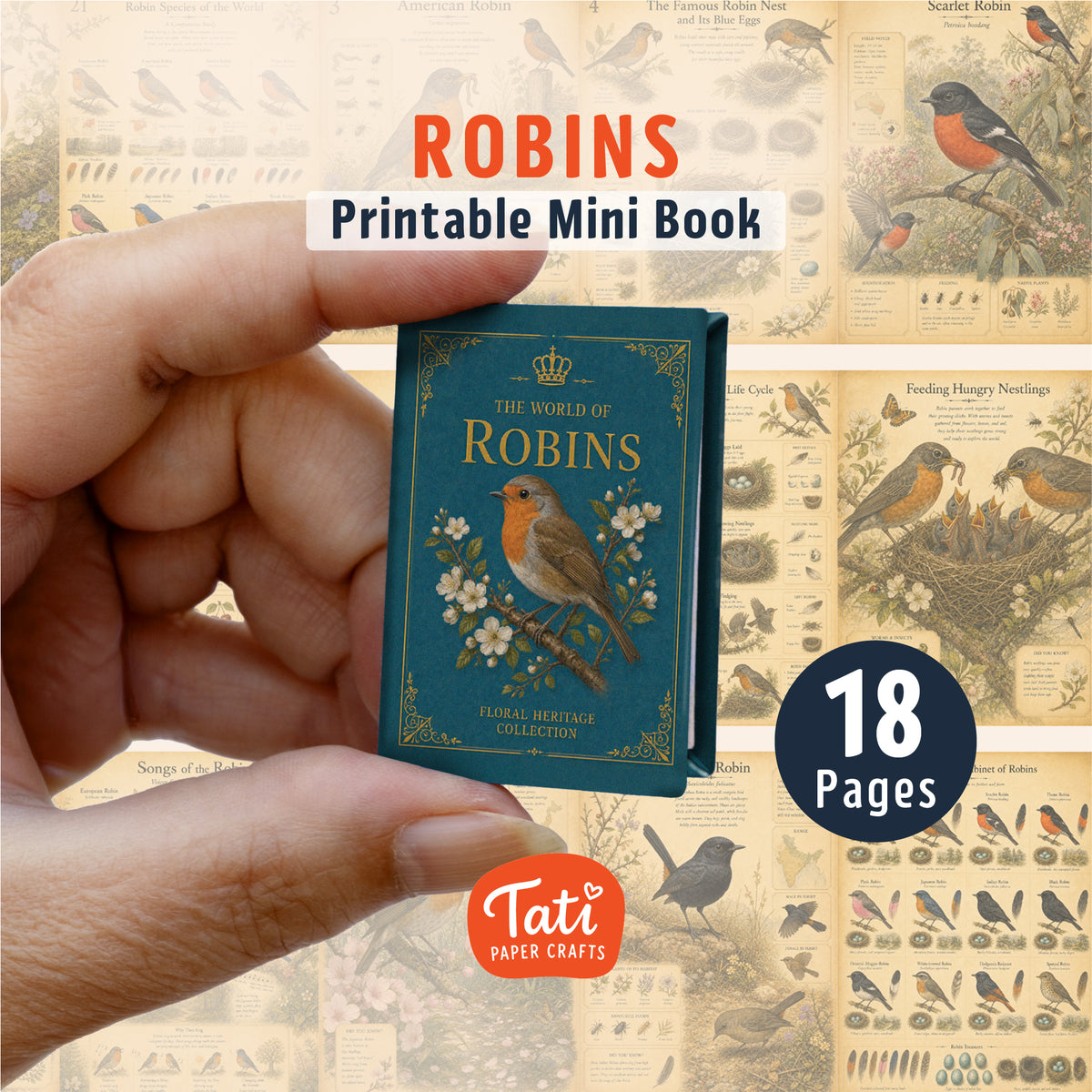 Miniature Bird Library Mini Book Collection